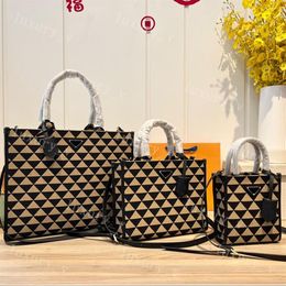 Designer Tote Bag Women Shoulder Bags Triangle Symbole Jacquard Fabric Handbags Large Shopping Bags Mini Totes CrossBody Purses Sa229i