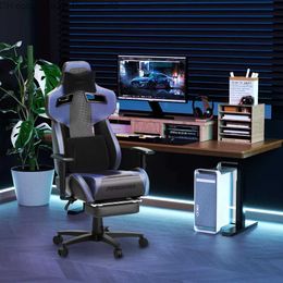 Other Furniture Gaming Chair with Footrest Leather Ergonomic Gaming Chairs for Adults with Massage Lumbar Support Headrest for Office Work Q240129