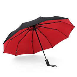 Ten-bone automatic umbrella, folding umbrella, business student umbrella, oversized double reinforced umbrella, men and women umbrella