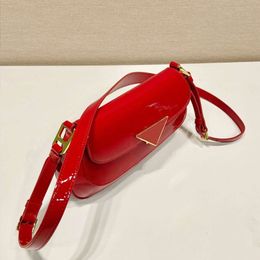 Designer Bag Shoulder Bright Leather Crossbody Handbag for Women Baguette Red Black White Small Bags 240109 2024