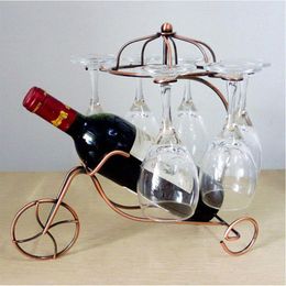 New Decorative Retro Metal Wine Bottle Storage Holder Rack Bar Display Stand Bracket Barware Supplies Accessories Decoration Promo246q