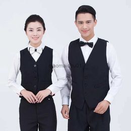 Others Apparel Hotel Waitress Vest Uniform Women KTV Bar Billiard Overalls Restaurant Uniforms Catering Dining Waiter Horse Clip Workwear H2391