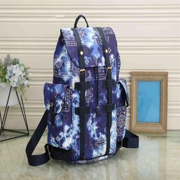 Christopher Mens Designer Backpack Starry Sky Blue Wallet Eclipse Reverse Large Capacity Trend Briefcase Handbags Travel Bag Canva2714