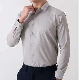 Men's Casual Shirts Seasonal Fashion Loose Shirt Leisure Business Work Wear Elastic Bamboo Fiber Non Iron
