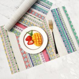 Table Mats 6pcs Christmas Printed Pvc Placemat Bohemia Waterproof Oilproof Heat Place Insulation Pad El Household Goods Mat