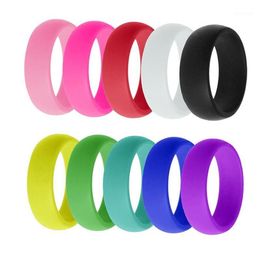 Wedding Rings 10pcs lot Rubber Finger Set For Women Engagement Jewellery Anillos Mujer Crossfit Bands Silicone Men Gift JZ301253Y