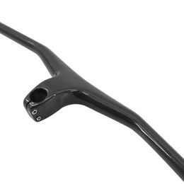 est Mountain bike glossy matt 3K full carbon fibre bicycle handlebar and stem integrated MTB bar 17 degrees angle 240118