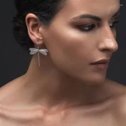 Dangle Earrings Metal Butterfly Korean Versatile Ear Circle Fashion Women's Elegant Eardrop Daily Wear Jewelry Accessories Party