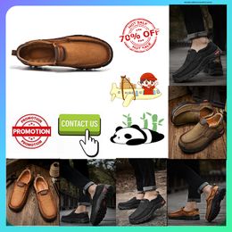 Designer Casual Platform Leather Hiking Luxury shoes for men genuine leather loafers Fashion French style Anti wear-resistant Business Shoes size 38-48