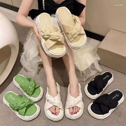 Slippers C-26 2024 For Women To Wear Outside In Summer Thick-soled Muffin Flip-flops High-end Anti-slip Sandals
