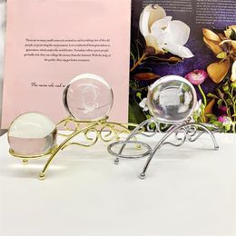 Gift Metal Bridge Type Crystal Ball Pedestal Healing Quartz Chakras Reiki Home Decoration