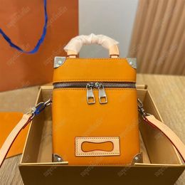 Vibrant Orange Trunk Bag Designer Tote Handbag Wallet Box Shoulder Bags Crossbody Mini Suitcase Luggage Square Purse Fashion Clutc235i