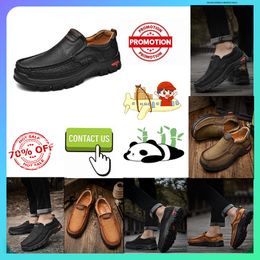 Hiking Shoes Casual Platform Flat Luxury Designer Leather shoes genuine leather oversized loafers for Anti slip wear resistant leather sneakers