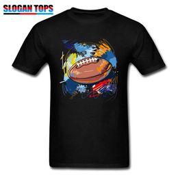 Men's T-Shirts Art Design T-shirt Men America Footballer Tops Team Uniforms Custom 100% Cotton Mens Black Clothing Short Sleeve Tee Shirts