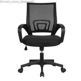 Other Furniture Smile Mart Adjustable Mid Back Mesh Swivel Office Chair with Armrests Black Q240129