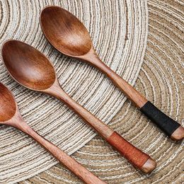 Spoons Bamboo Kitchen Cooking Utensil Tool Wooden Spoon Soup Teaspoon Catering Kids Rice 10Pcs Per Lot