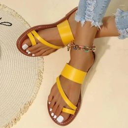 Slippers Summer Women's Sandals Solid Colour Flat Fashion Open Toe Outdoor Casual Beach Shoes Plus Size Zapatos Mujer