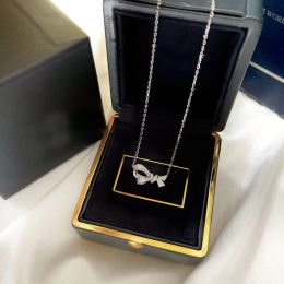 Necklaces London England Luxury Brand Jewelry High Quality 925 Sliver Single Bow Pendant Necklace Necklace For Women Charming Gift