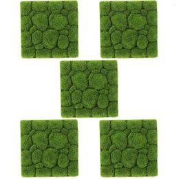 Decorative Flowers 5 Pcs Fake Plant Simulated Moss Foam Indoor Pots Wall Background Tile Artificial