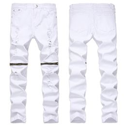 Mens Jeans Distressed Denim Stylish Trendy Ripped Fashion Destroyed Cool Pants Skinny Casual Urban S6OK