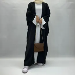 Ethnic Clothing 2 Piece Abaya Set Ramadan Kimono Sleeves With Slits Slip Dress Saudi Dubai Luxury Abayas Islamic For Muslim Women