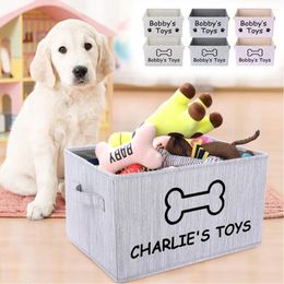 Dog Apparel Personalised Toy Basket Free Print Pet Storage Box Custom Dogs Cat Baskets For Toys Clothes Shoes Supplies