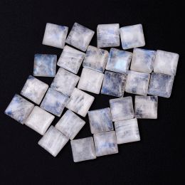 Edelsteine, quadratischer Schliff, natürlicher Mondstein, 8 x 8 mm, lose Steine mit blauem Licht, Großhandel, Dekoration, Edelstein, Schmuck, Geschenk, 10 Stück/Set