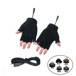 Cycling Gloves USB Heated Half Finger Thermal Glove For Laptop Women