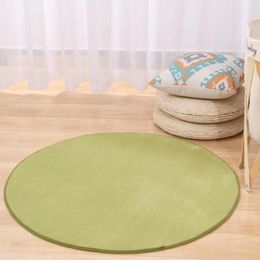 Coral Velvet Anti-skid Bedroom Bedsides Round Carpet Living Room Floor Mat Tea Table Rug Computer chair soft foot pad colors easy 1693