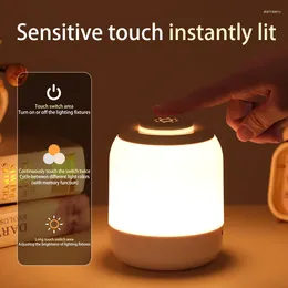 Night Lights LED Touch Lamp Light Table Bedside Bedroom With Sensor Portable Desk For Kids Gifts