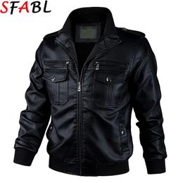 Fashion Quality Motorcycle Leather Jacket Men Autumn Winter Faux Windbreak PU Coat Man Outerwear 3XL 240125