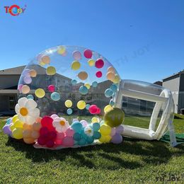 Attività di giochi all'aperto Tenda a cupola igloo con palla gonfiabile trasparente per bambini, lunga 5 m, con palloncini, casa a bolle bianche per eventi di feste all'aperto
