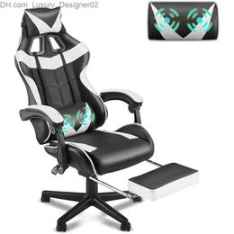 Other Furniture Reclining Chair Office (Polar White) Ergonomic Gamer Chair With Headrest Video Game Chairs for Adults Teens Chaise Gaming Sofa Q240129