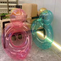 Other Pools SpasHG Inflatable Swim Ring Cute Transparent Duck Swim Seat Ring for Infant Baby Kids Axillary Circle for Beginner 0-5 Years/ 3-9 Years YQ240129