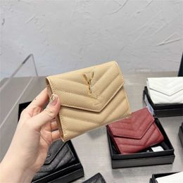 Wallets Brand Designer High Quality Card Holder y-letter Women Men Designers Clutch Purses 3 Fold Bag Ladies Cards Holders Pocket Coin Purse 4