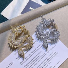 Brooches Animal Dragon Brooch DIY Accessories Anti-friction Pins Handwork Badges Gold Colour Female