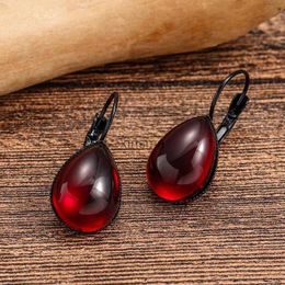 Stud Gothic Blood Red Water Drop Dangle Earrings for Women Girls Vampire Witch Crystal Earhook Jewellery Accessories Halloween Gifts YQ240129