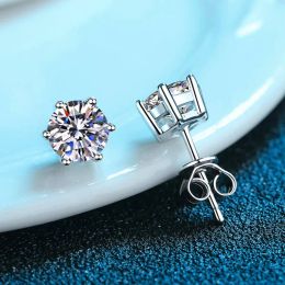 Earrings 100% 925 Sterling Silver Real 3 Carat 9mm D Colour Moissanite Stud Earrings For Women Sparkling Wedding Fine Jewellery Gifts