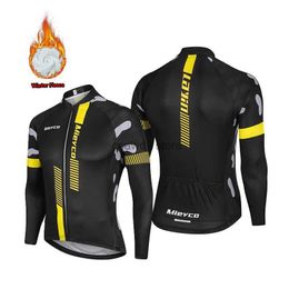 Men's T-Shirts Men Bike Winter Cycling Jersey Men Thermal Fece Bicyc Clothing Long Seve Warm Road Tops Bike Cycling Jersey For 5-15H24129