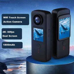 Sports Action Video Cameras 4K Dual Screen Action Camera 30M Waterproof Diving Outdoor Sports Camera Video Recorder IPS Touch Screen DV WiFi Mini Cam YQ240129