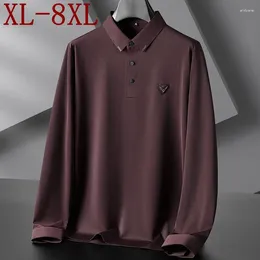 Men's Polos 8XL 7XL 6XL 2024 Autumn England Style Polo Shirt Men Mens Shirts High Quality Comfortable Male T-shirts