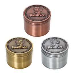 HONEYPUFF Engraved Zinc Alloy Smoking Herb Grinder 50MM 4 Piece Metal Tobacco Grinders Cruhser Smoke Hand Pipes Accessories