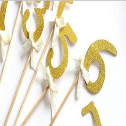 cake toppers paper banner glitter number 0 1 2 3 4 5 6 7 8 9 numhbers for Cupcake Wrapper Baking Cup birthday tea party decoration228Z