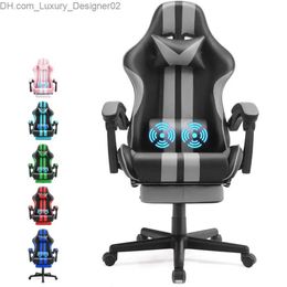Other Furniture Grey Gaming Chairs with FootrestPC Gaming ChairComputer Chair E-Sports ChairErgonomic Office Chair with Adjustable Q240129
