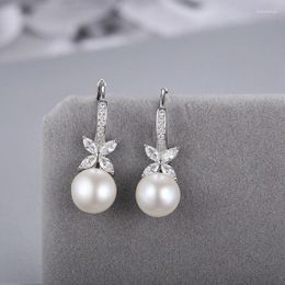 Dangle Earrings Fine Jewellery Genuine 925 Sterling Silver Butterfly Luxury Pearl Earring For Women Wedding Gifts