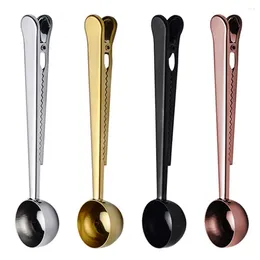 Coffee Scoops Spoon With Clip Measuring Multifunction Powder Tools Stainless Steel Long Handle For Home Kitchen