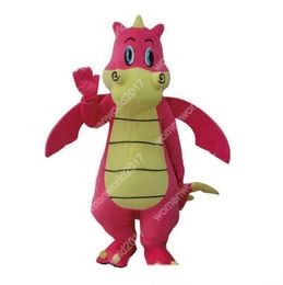 Pink Dragon Mascot Costume Simulation Cartoon Character Outfits Suit Adults Size Outfit Unisex Birthday Christmas Carnival Fancy Dress