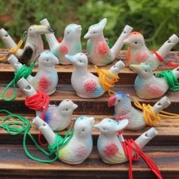 Creative Water Bird Whistle Clay Bird Ceramic Glazed Song Chirps Bathtime Kids Toys Gift Christmas Party Favour Home Decoration 100pcs ZZ