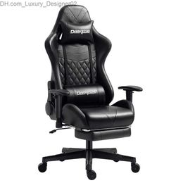 Other Furniture New Gaming Chair with Footrest Massage Racing Office Computer Ergonomic Chair Leather Game Chair Q240129