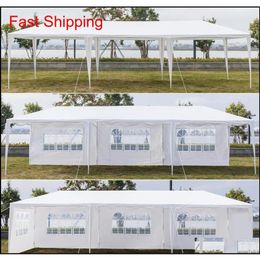 vinyl tarp 10x30ft 8 Sides 2 Doors Outdoor Canopy Party Wedding Tent White 3x9m Gazebo Pavilion With Spi qylEOl bdesports227F